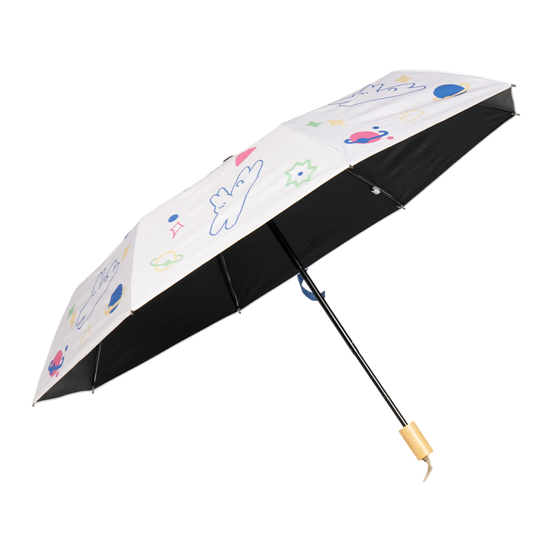 带木柄的简单折叠伞